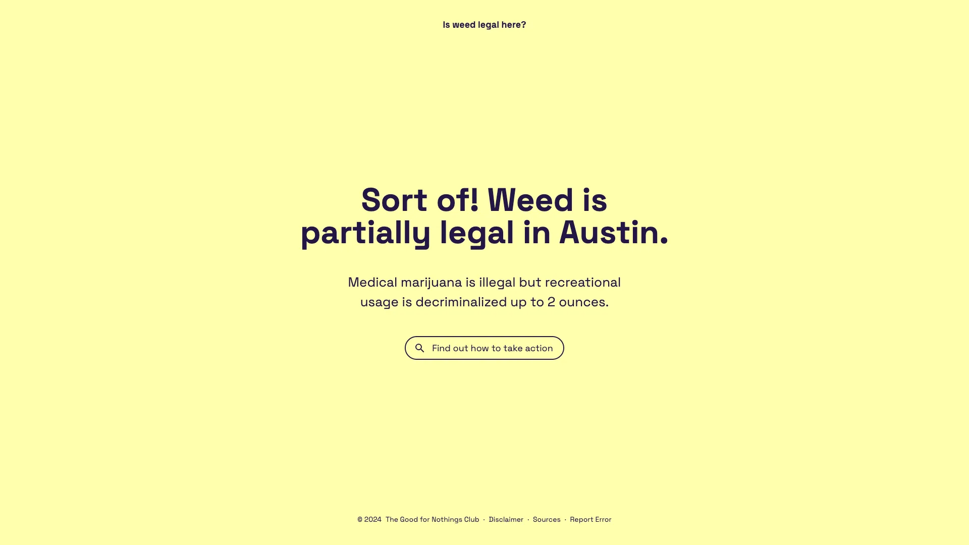 a yellow page that says sort of weed is partially legal in austin